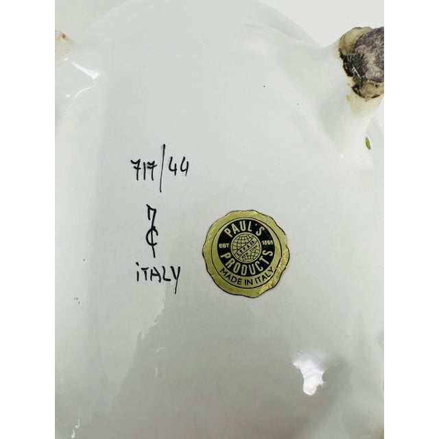 Vintage Paul's Hand Painted Ceramic Footed Bowl Made in Italy For Sale - Image 12 of 13