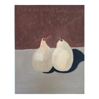 Abstract Pears Still Life Oil Painting on Artist 11" X 14" Board Unsigned For Sale