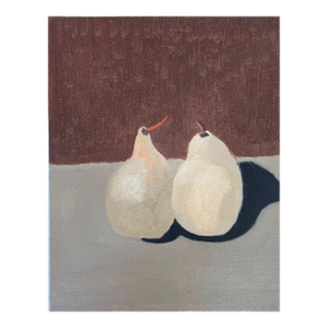 Abstract Pears Still Life Oil Painting on Artist 11" X 14" Board Unsigned