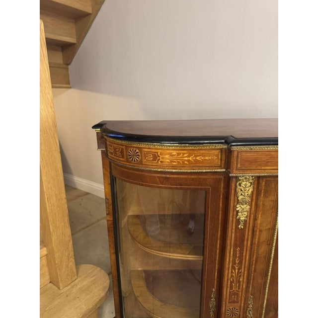 Antique Victorian Walnut Inlaid Credenza, 1860 For Sale - Image 4 of 7