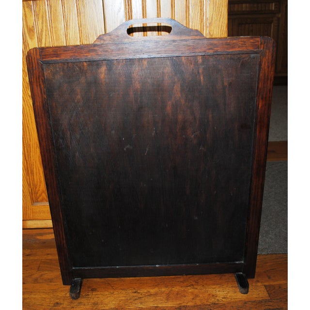 Antique Jacobean Designed Needlepoint Fireplace Screen For Sale - Image 9 of 10