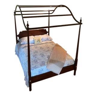 Statton Old Towne Cherry Full Size Poster Bed With Canopy. Includes Hand-Tied Canopy Cover. For Sale