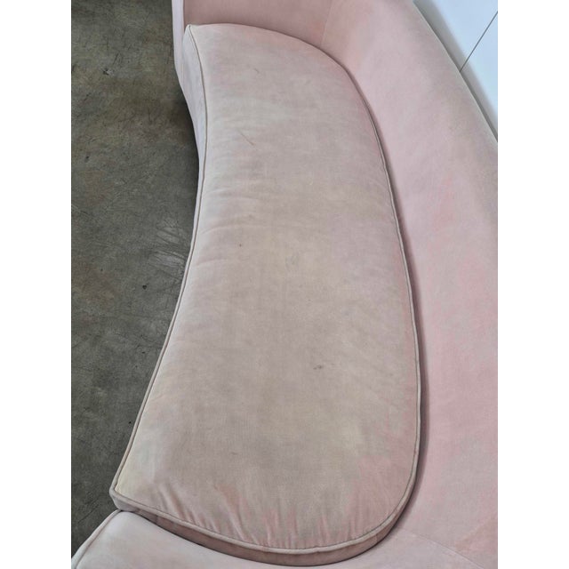 Custom Pink Velvet Sofa For Sale - Image 13 of 18
