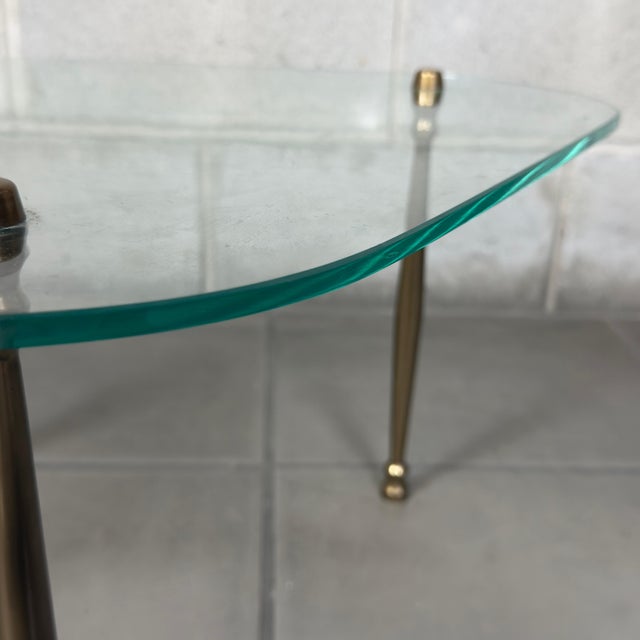 Modernist Crystal and Brass Low Table from Fontana Arte For Sale - Image 6 of 10
