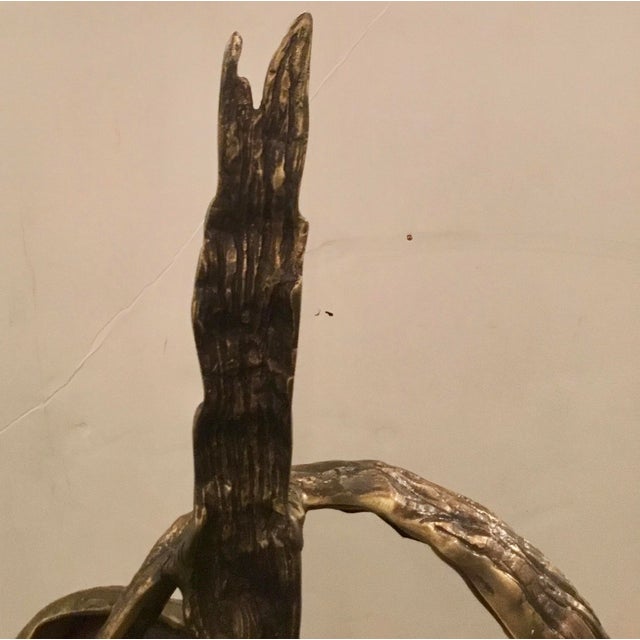 Mid-Century Modern Brutalist Inspired Modern Organic Metal and Stone Sculpture For Sale - Image 3 of 6