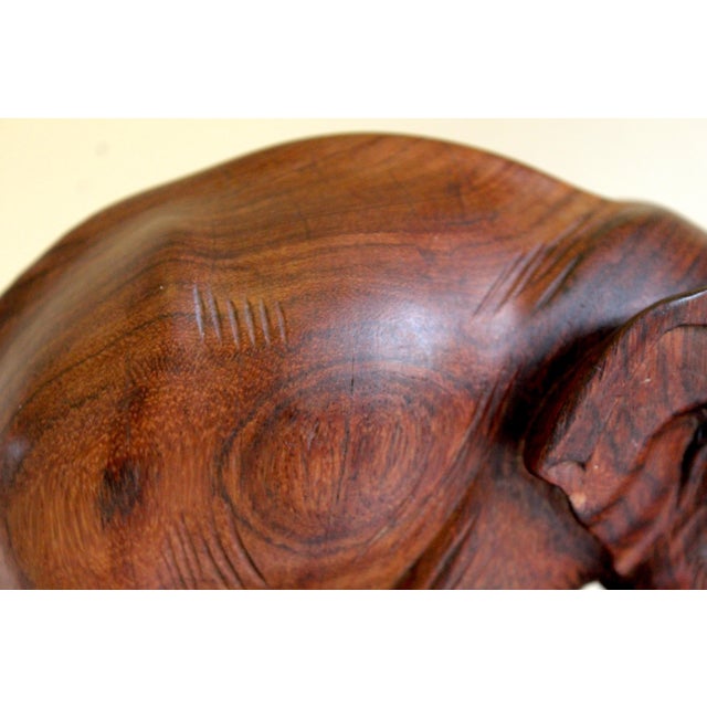 Vintage 1960s Thai Hand-Carved Teak Elephant Table Lamp For Sale - Image 15 of 18