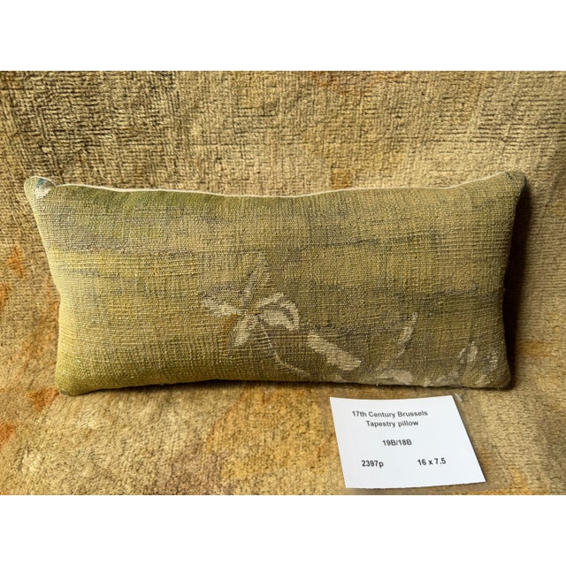 Baroque Antique Flemish Brussels Tapestry Pillow, 17th Century Baroque For Sale - Image 3 of 7