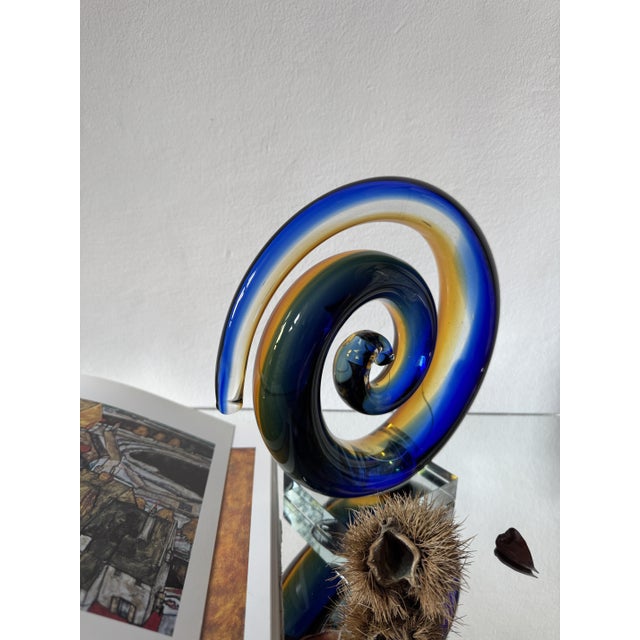 Murano Sommerso Spiral Glass Sculpture, 1970s For Sale - Image 9 of 12