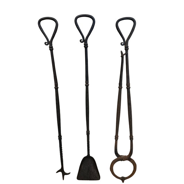 Early 20th Century Early 20th C Arts & Crafts Fireplace Tool Set For Sale - Image 5 of 11