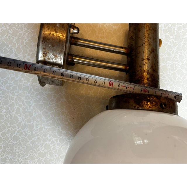 Modern Modernist Wall Sconce in Opaline Glass and Chromed Metal, 1970s For Sale - Image 3 of 18