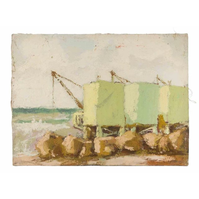 Oil on canvas realized by Franco Marzilli (1934-2010) in 1970s. Hand signed lower right. Very good condition. Franco...