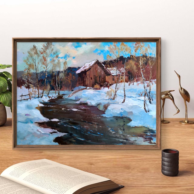 Oil Painting After the Night Snowstorm Yuriy Suprunchuk For Sale - Image 4 of 12