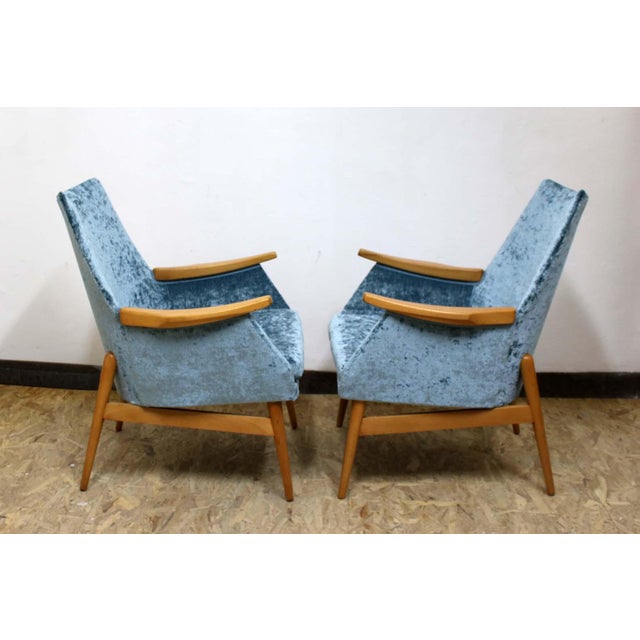 Mid-Century Velvet Armchairs, 1960s, Set of 2 For Sale - Image 3 of 9