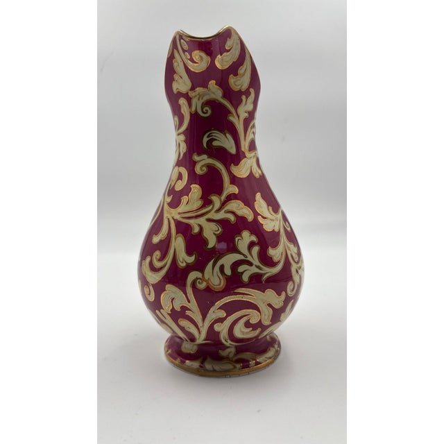 Late 19th Century Antique 19th Century European Porcelain Pitcher - Cranberry Red & Gilt For Sale - Image 5 of 8