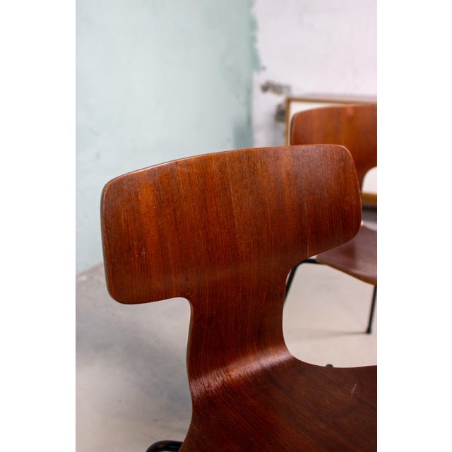 Black Vintage 3103 Hammer Chairs by Arne Jacobsen for Fritz Hansen, 1960s, Set of 4 For Sale - Image 8 of 18
