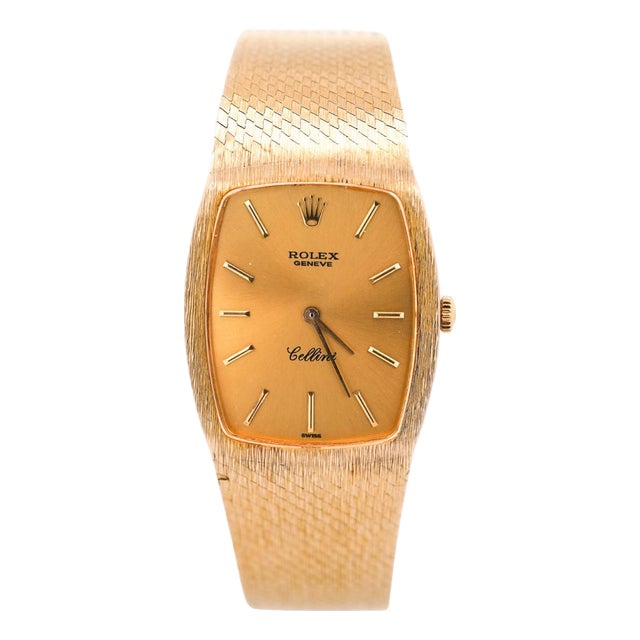 Vintage Rolex Cellini 3807 Champagne Dial 18k Gold Manual Watch For Sale
