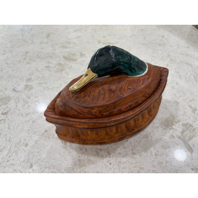 Authentic antique French stoneware duck terrine by Pillivuyt, dating to the late 19th–early 20th century. This classic...