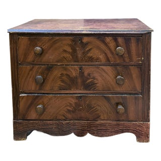 Antique American Grain Painted Chest of Drawers, Original Surface For Sale