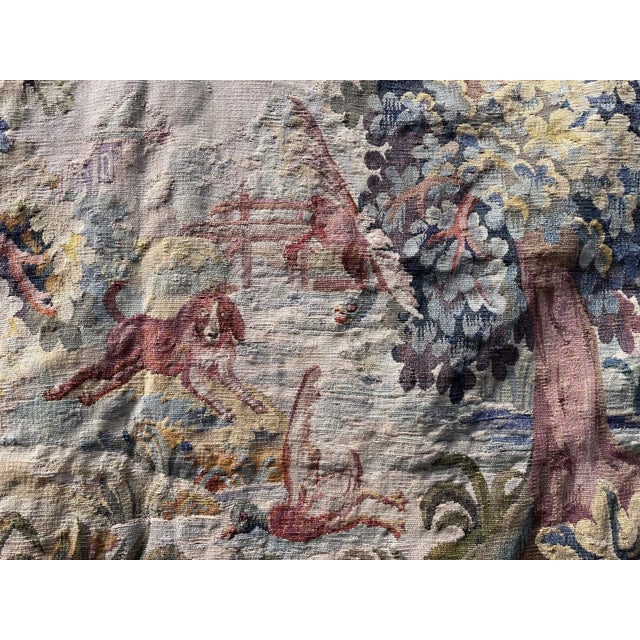 Late 19th Century 19th-Century French Tapestry With Dog and Duck Scene For Sale - Image 5 of 14