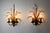 Very nice pair of floral wall lights designed and produced by Ferro Arte in Spain in the 1960s. Structure in gilded metal...