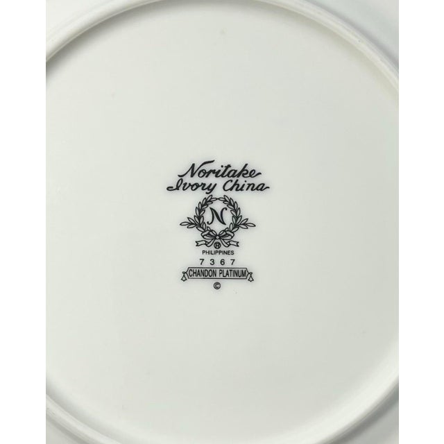 Noritake “Chandon, Platinum” Bone China Dinnerware Hostess Set - 7 pcs For Sale - Image 12 of 12