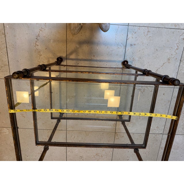 Vintage Three-Tier Brass and Glass Serving Cart – Hollywood Regency Style For Sale - Image 4 of 6