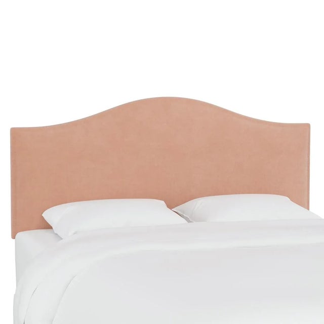 Textile Kenmore Headboard in Pink Champagne Luxe Velvet, King For Sale - Image 7 of 7
