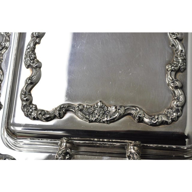 Vintage Poole Silver Plated Footed Covered Vegetable Serving Dish Platter W/ Lid For Sale - Image 15 of 18