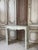 A louis xv style flat fireplace in green estours marble, circa 1900. The lintel and jambs feature recessed moldings. The...