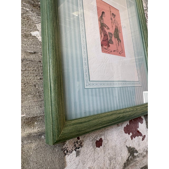 Vintage Framed Indian Miniature Style Prints – Set of 3 For Sale - Image 9 of 16
