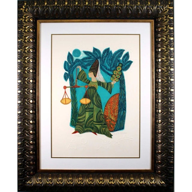 Judith Bledsoe Libra Hand Signed Contemporary Lithograph 126/250 Framed For Sale - Image 11 of 11