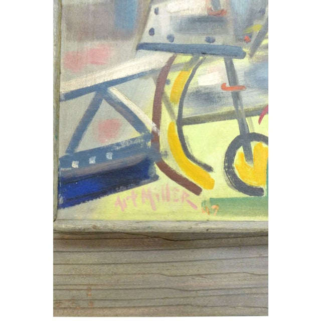 1940s Abstract Painting by Art Miller For Sale - Image 4 of 5