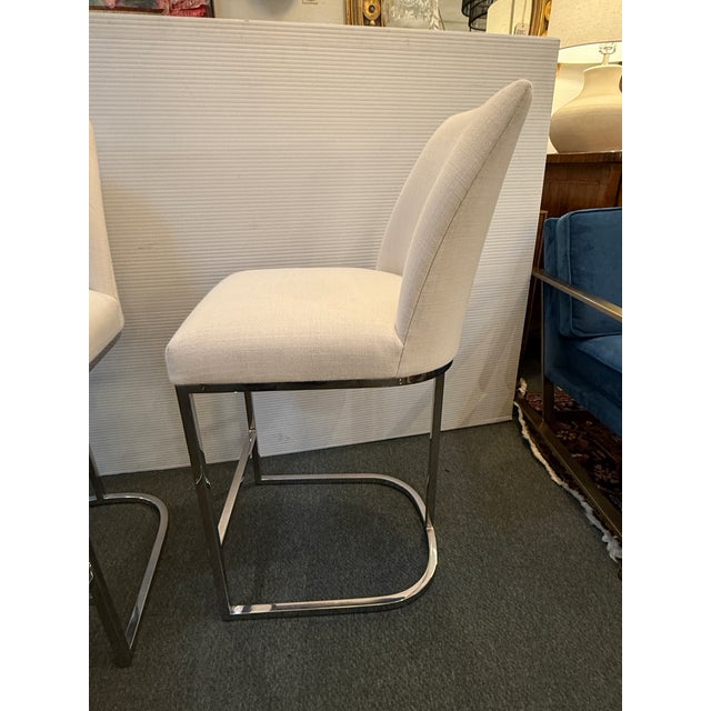 Contemporary Restoration Hardware Emery Counter Stools, Set of Four For Sale - Image 3 of 12