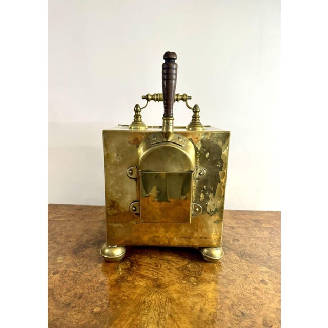 Antique Victorian Brass and Copper Coal Box, 1880 For Sale - Image 3 of 8