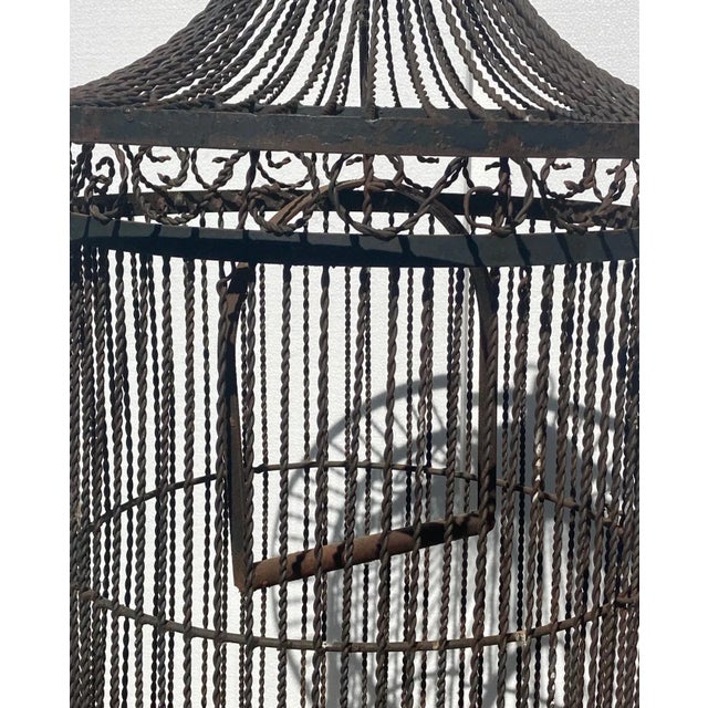 Vintage Large Iron Bird Cage For Sale - Image 4 of 6