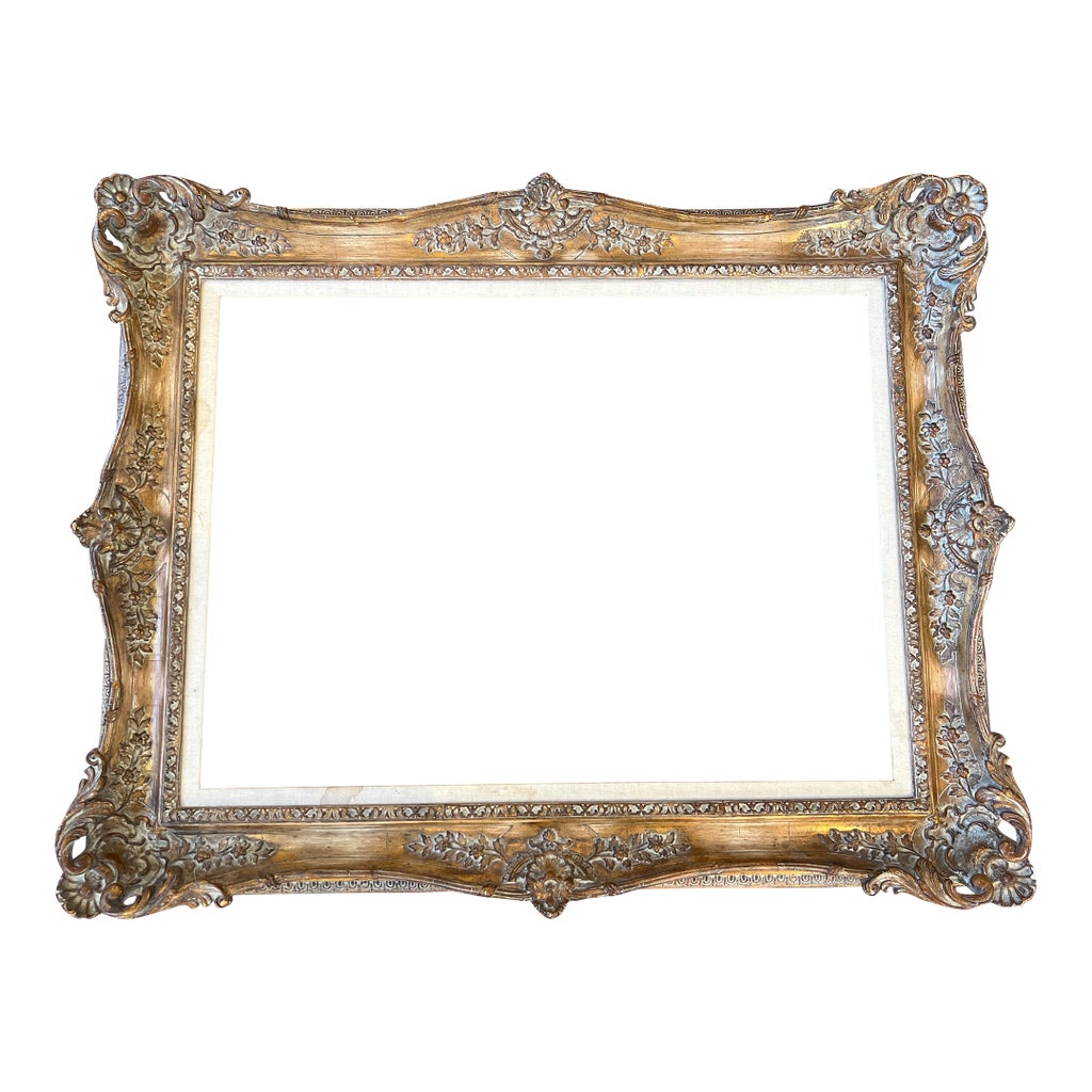 Antique French Rococo Revival Giltwood Frame, Late 19th Century