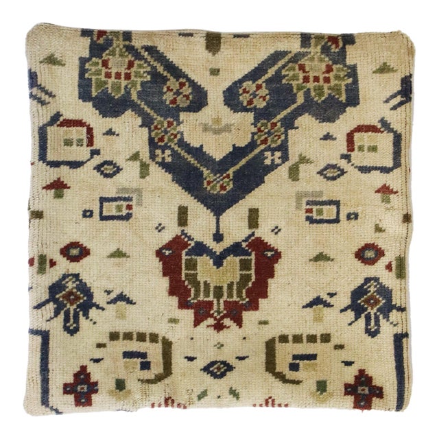 53632 Vintage Turkish Oushak Rug Pillow Cover - 01'05 X 01'05 For Sale