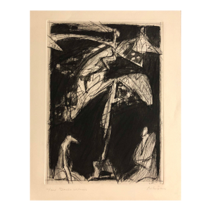 Will PetersenBeat Artist "Double Witness" Lithograph Etching Lakeside Studio Chicago