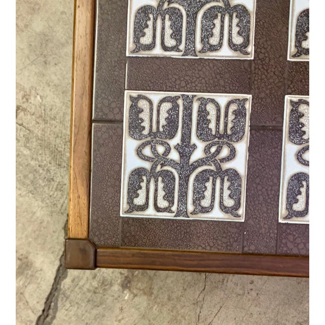 Brown 1960s Mid Century Danish Coffee Table, With Ceramic Tiles For Sale - Image 8 of 9