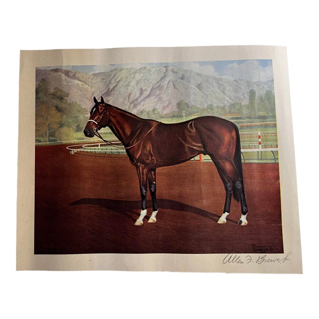 1959 Tomy Lee Thoroughbred Racehorse Print For Sale