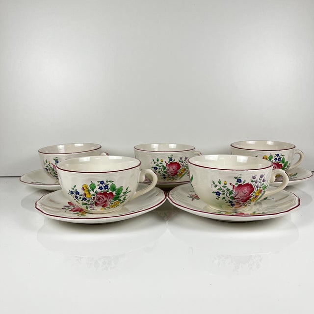 White Large Streetlight Cups with Saucers from KG Lunéville, 1980s, Set of 10 For Sale - Image 8 of 12