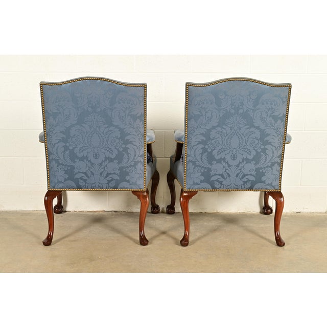Kittinger Chippendale Carved Mahogany Open Arm Library Chairs | Pair For Sale - Image 13 of 18
