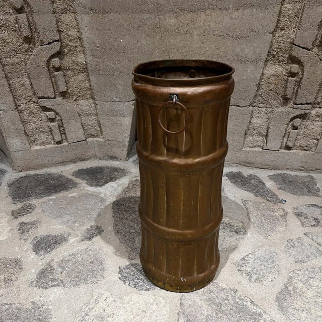 1940s French Umbrella Stand Solid Brass Faux Bamboo France For Sale - Image 12 of 12