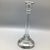 Beautiful pair of tall crystal candle holders with silver band applied to the top and base.