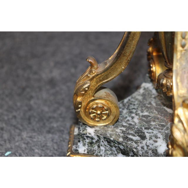 Pair 1920's French Louis XV Style Marble and Bronze Candelabras For Sale - Image 9 of 9