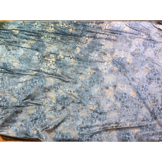 2020s Metaphores Velvet Blue and Gold Sphere Design Fabric For Sale - Image 5 of 5