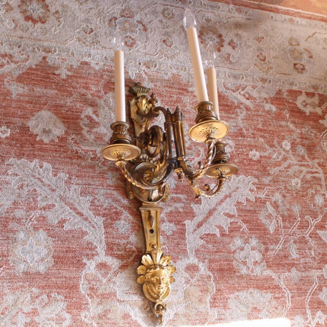 Metal 19th Century Antique French Régence Style Gilt Bronze Sconces - A Pair For Sale - Image 7 of 12