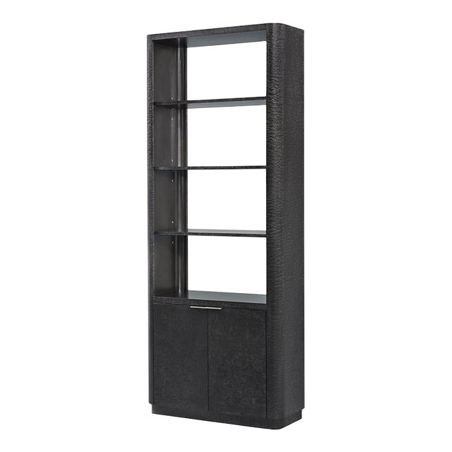 Black Burl Art Deco Bookcase For Sale