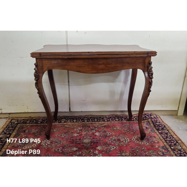Purple Louis XV Games Table in Marquetry and Mahogany For Sale - Image 8 of 9