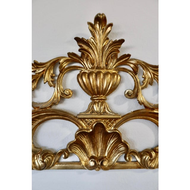 Italian Vintage Italian Giltwood Wall Ornament, Architectural Pediment, Acanthus Scroll & Shell Motif For Sale - Image 3 of 11